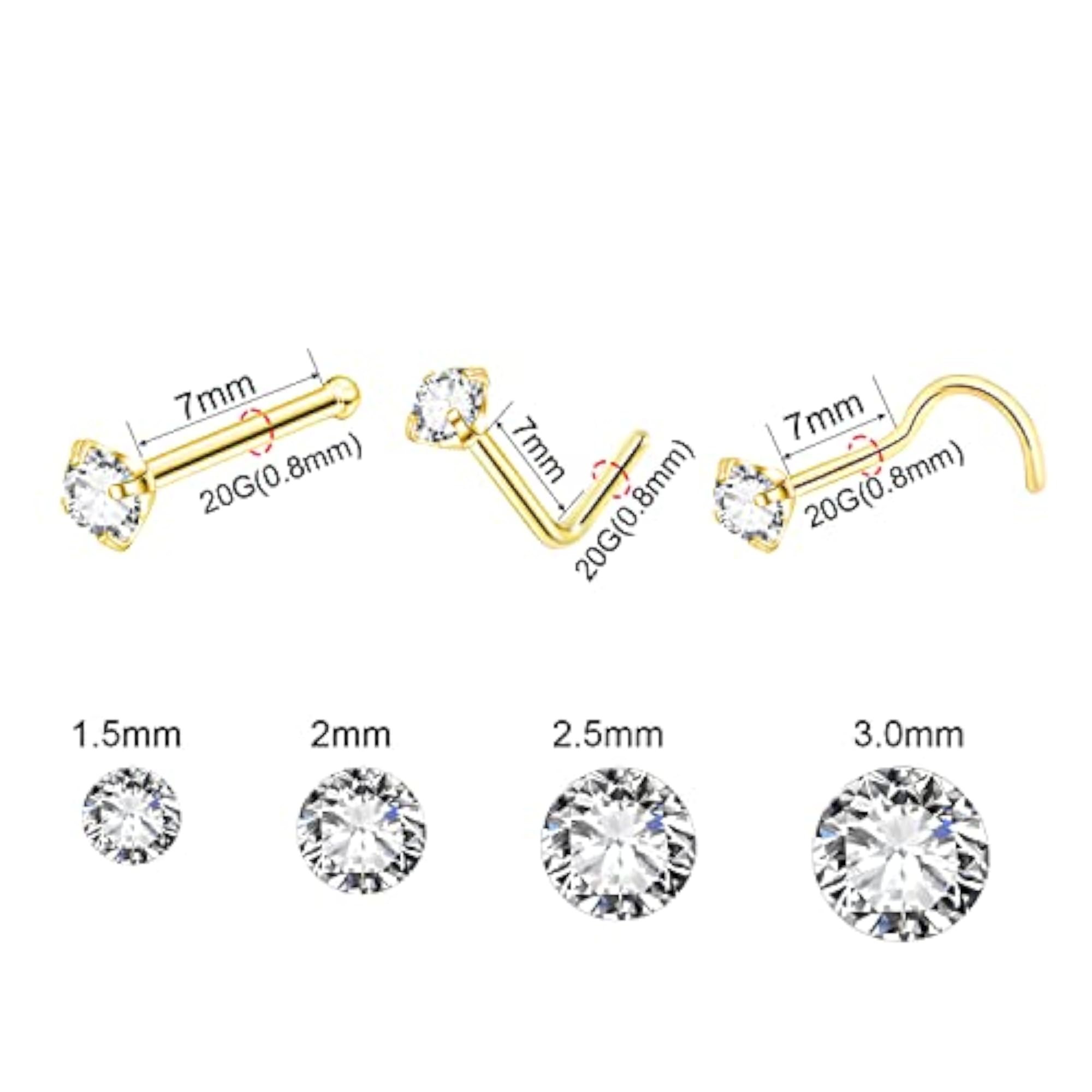 8-Piece Nose Piercing Titanium Set